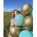 Фонтан золотых и голубых воздушных шаров
