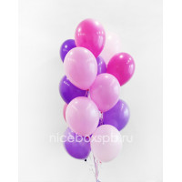 Фонтан фиолетовых и розовых шаров