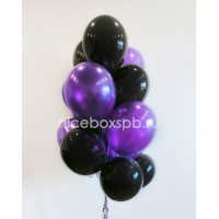 Фонтан фиолетовых и черных шаров